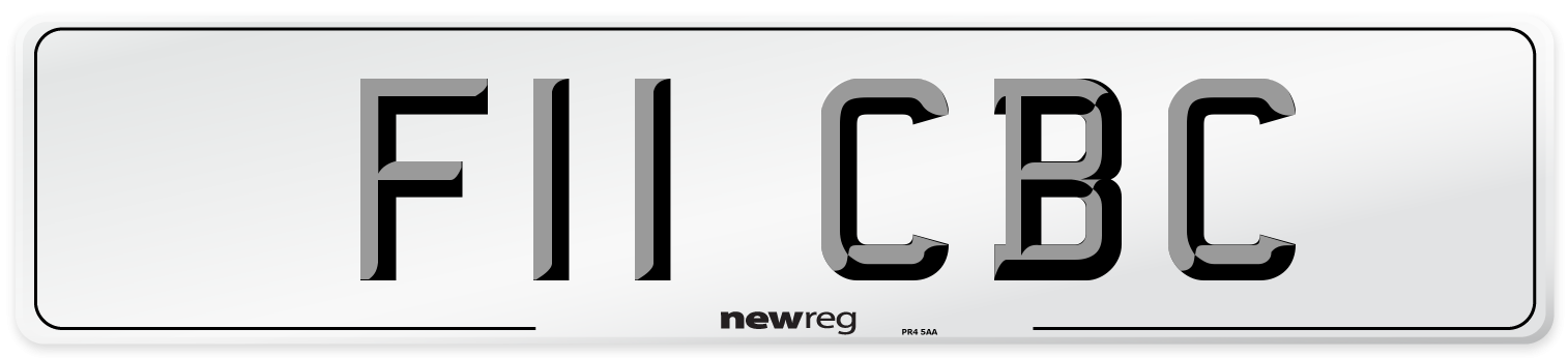 F11 CBC Number Plate from New Reg